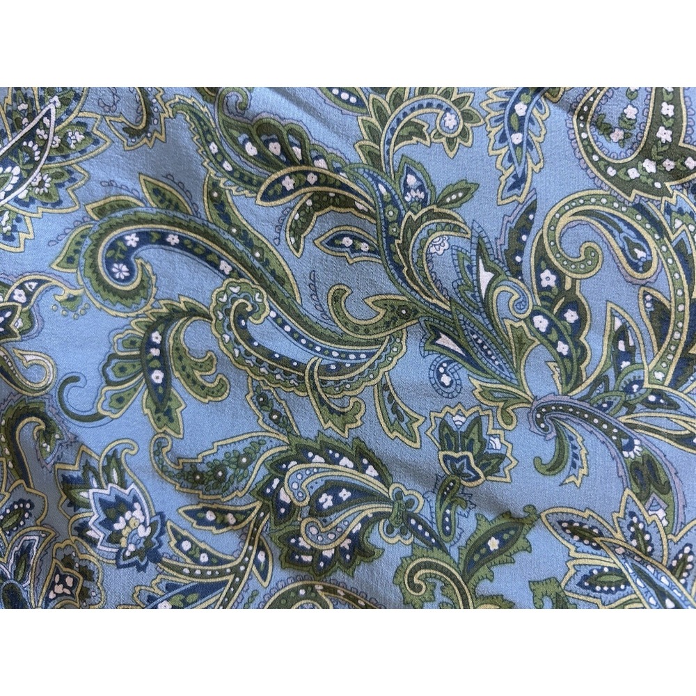 Brooks Brothers 100% Silk Skirt Midi Paisley Fairy Grunge Green Blue Resort 6 - Picture 7 of 7